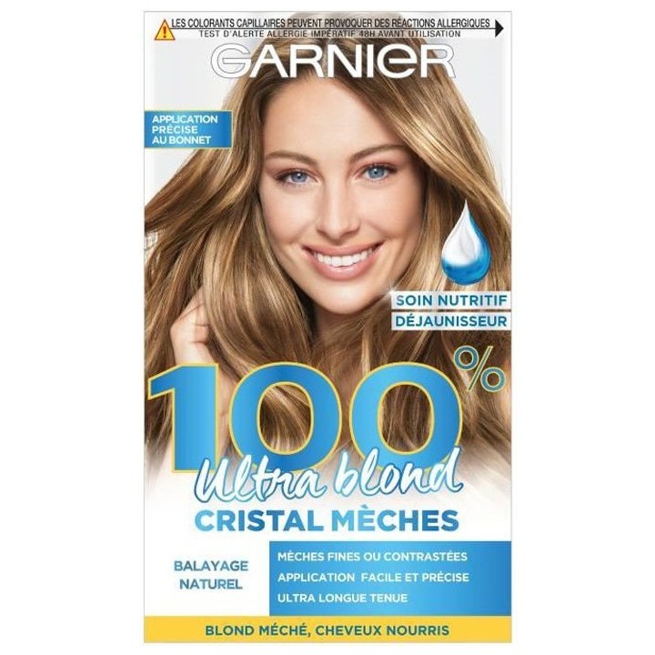 Coloration cristal meches GARNIER 100% Ultra Blond Creme Eclaircissant