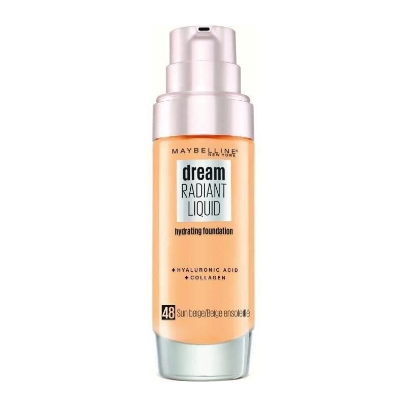 Fond de teint éclat & soin hydratant 12h Dream Radiant Liquid MAYBELLINE NEW YORK - 48 BEIGE ENSOLEILLÉ