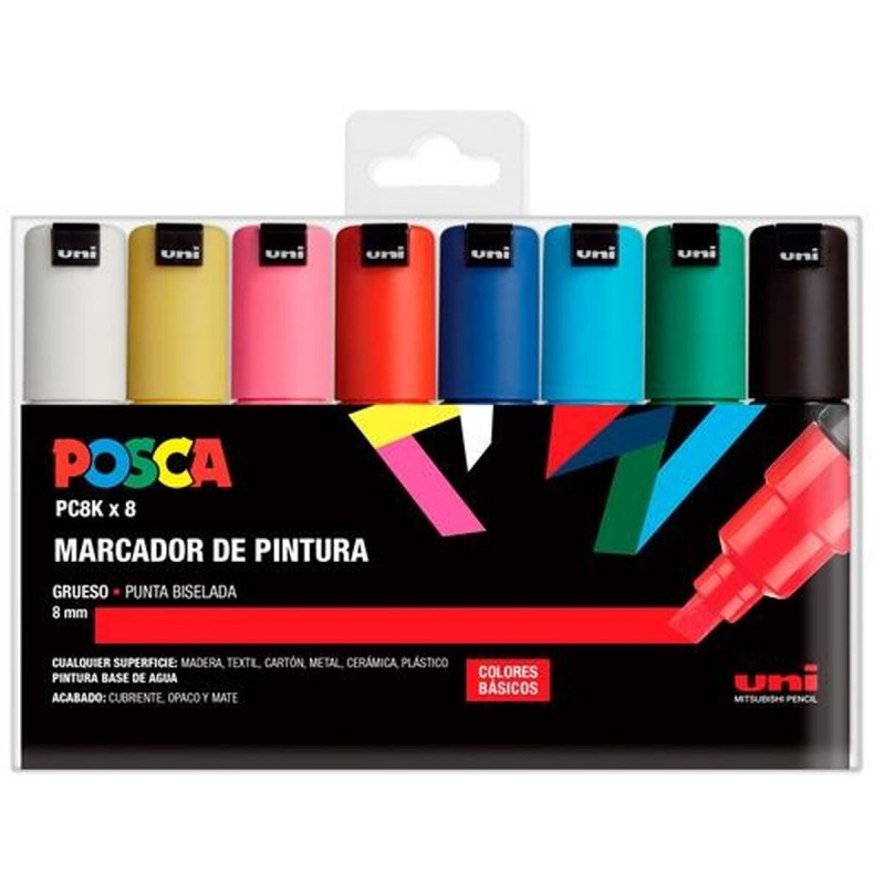 Ensemble de Marqueurs POSCA PC-8K 8 Pièces Multicouleur