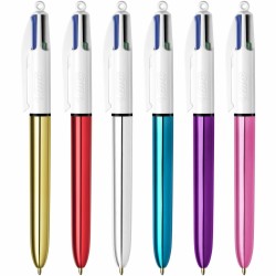 Ensemble de Stylos Bic Shine Silver Blanc 12 Pièces