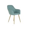 Chaise DKD Home Decor Doré Métal Polyester Vert (55 x 55,5 x 88 cm)