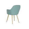 Chaise DKD Home Decor Doré Métal Polyester Vert (55 x 55,5 x 88 cm)