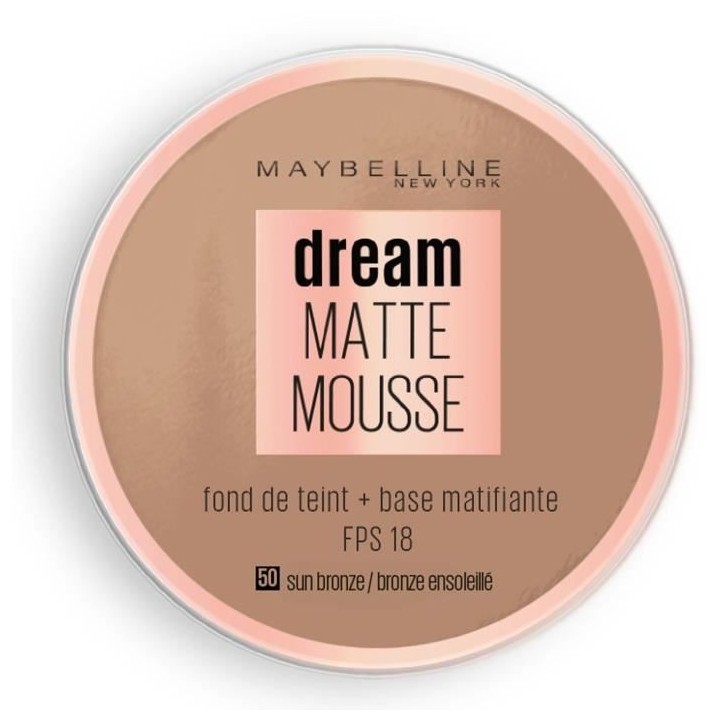 Fond de Teint MAYBELLINE Dream Mat Mousse 50 Bronze Ensoleillé 18ml