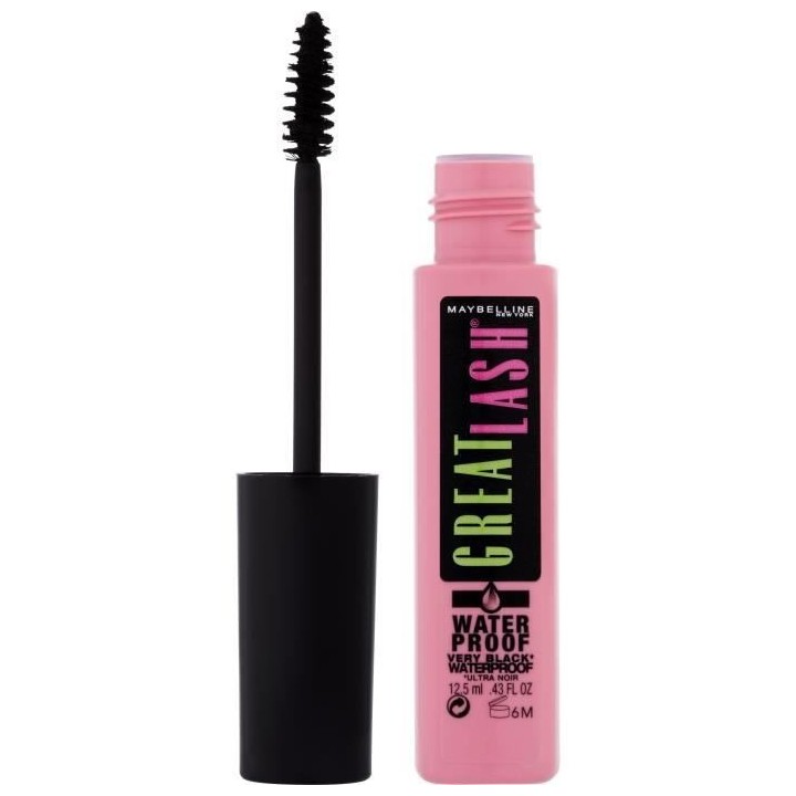 Mascara Longueur Great Lash MAYBELLINE NEW YORK - Waterproof - Very Bl