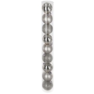 Kit de 9 boules de Noël - 60 mm - Argent