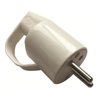 Fiche électrique mâle 2 Pôles + terre - 16A - Blanc
