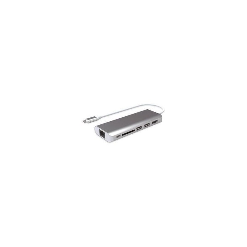 Mobility Lab - ML309880 - Mini dock USB-C power delivery - 6 en 1 - HDMI Hub usb 3.0 card reader - Gris Sideral