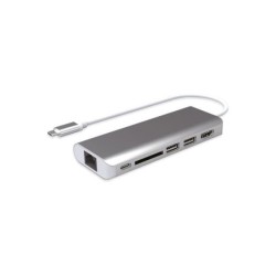 Mobility Lab - ML309880 - Mini dock USB-C power delivery - 6 en 1 - HDMI Hub usb 3.0 card reader - Gris Sideral