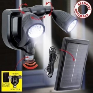 Double projecteur 38 LED non démontable - En PVC - 21 x 21 x 14 cm -