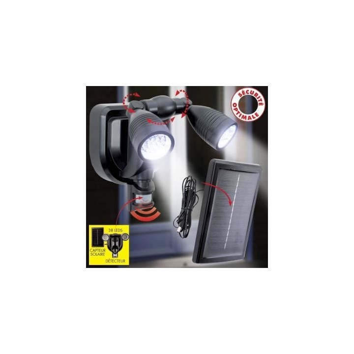 Double projecteur 38 LED non démontable - En PVC - 21 x 21 x 14 cm -