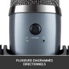 Microphone USB - Blue Yeti - Nano Premium pour Enregistrement, Streaming, Gaming, Podcast sur PC ou Mac - Gris