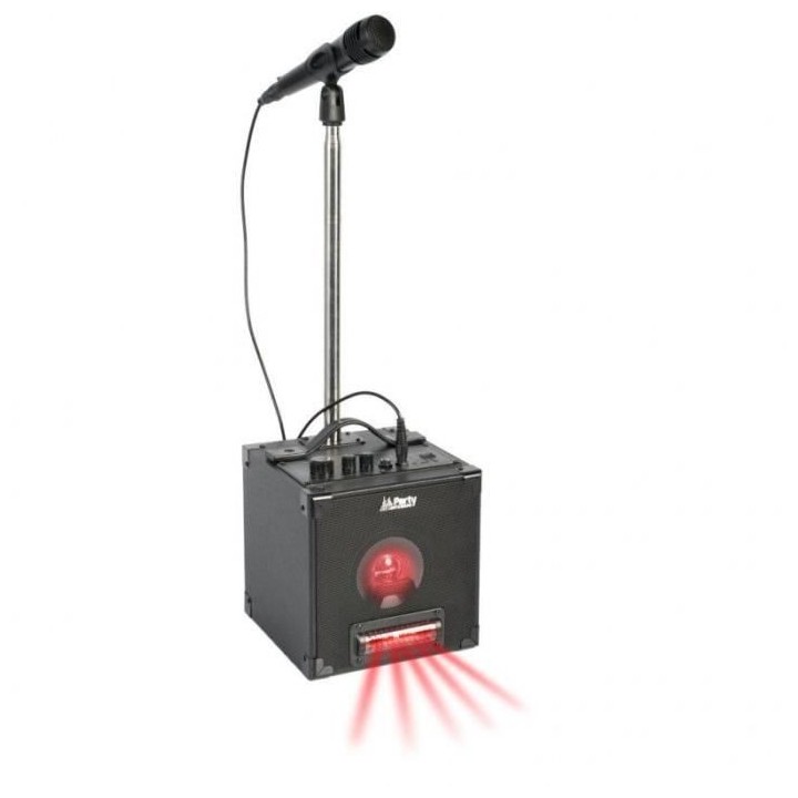 PARTY LIGHT &SOUND Ensemble karaoké avec animation lumineuse, Micro &