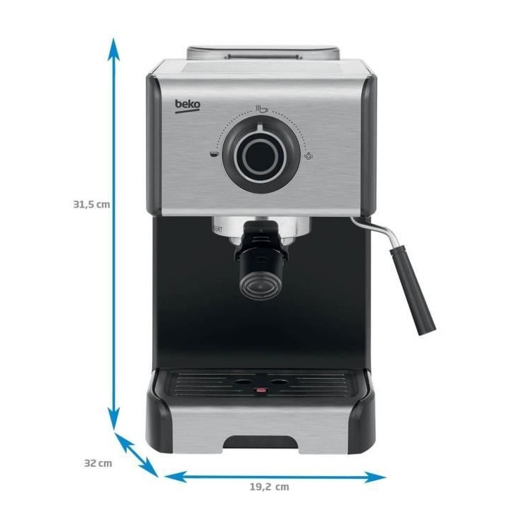 BEKO CEP5152B - Machine expresso classique 1200W - Réservoir 1,2L - B