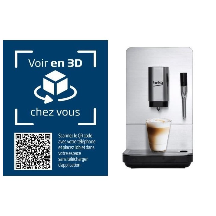 Machine expresso broyeur automatique - BEKO CEG5311X - Noir / Inox - U