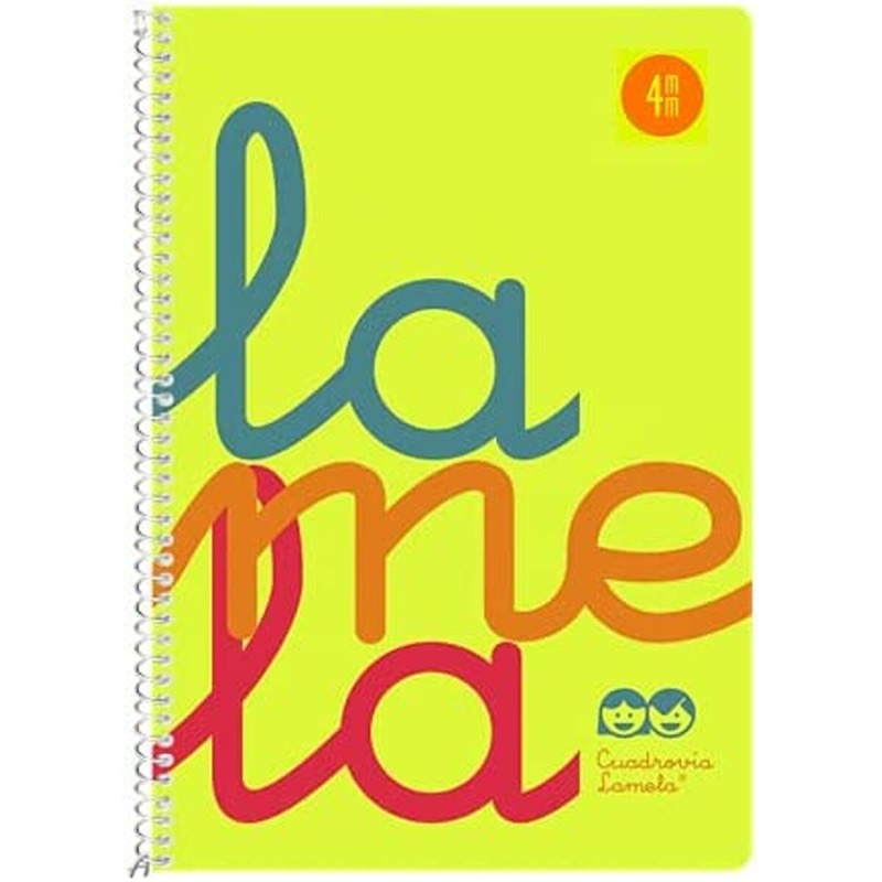 Cahier Lamela 3 mm Fluor 80 Volets Spirale quarto (5 Unités)