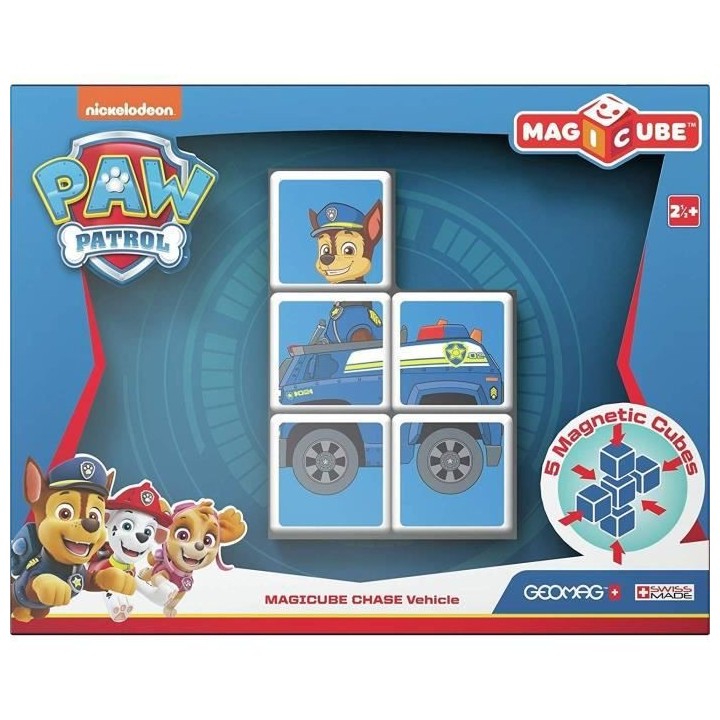 MAGICUBE - Pat' Patrouille Véhicule Chase (5 Cubes) - Modele Aléatoi