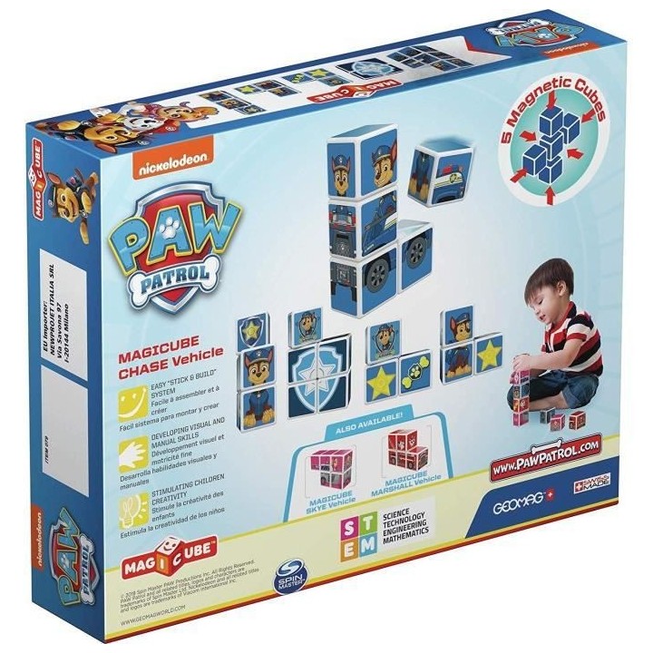 MAGICUBE - Pat' Patrouille Véhicule Chase (5 Cubes) - Modele Aléatoi