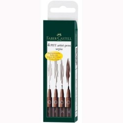 Ensemble de Marqueurs Faber-Castell Pitt Artist Coffret Sépia (5 Unités)