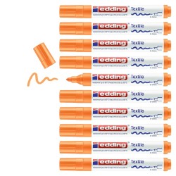 Marqueur permanent Edding 4500 Textile Fluorescent Orange 10 Unités