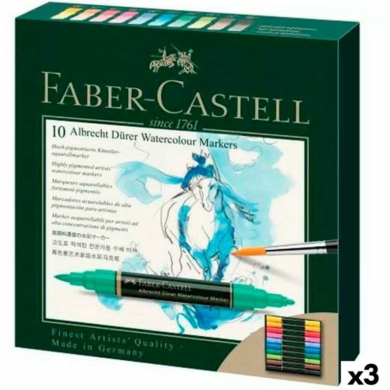 Ensemble de Marqueurs Faber-Castell Coffret Aquarelles 3 Unités