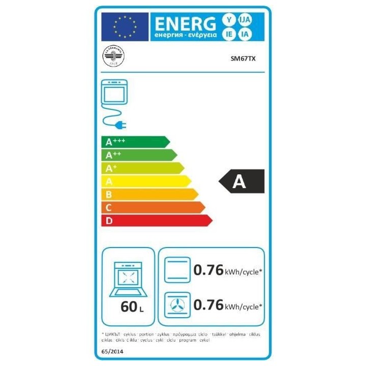 LA GERMANIA SM67TX - Cuisiniere - 4 foyers gaz - Four éléctrique cat