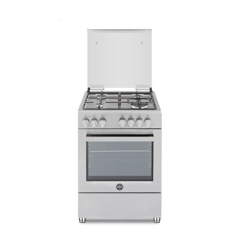 LA GERMANIA Cuisiniere CD1GX - 60 cm - 4 feux gaz dont 1 triple couronne et 1 support wok - Four gaz 60L - Inox