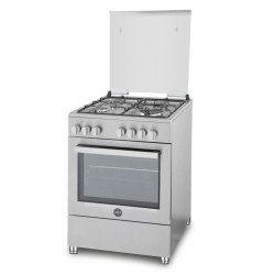 LA GERMANIA Cuisiniere CD1GX - 60 cm - 4 feux gaz dont 1 triple couronne et 1 support wok - Four gaz 60L - Inox