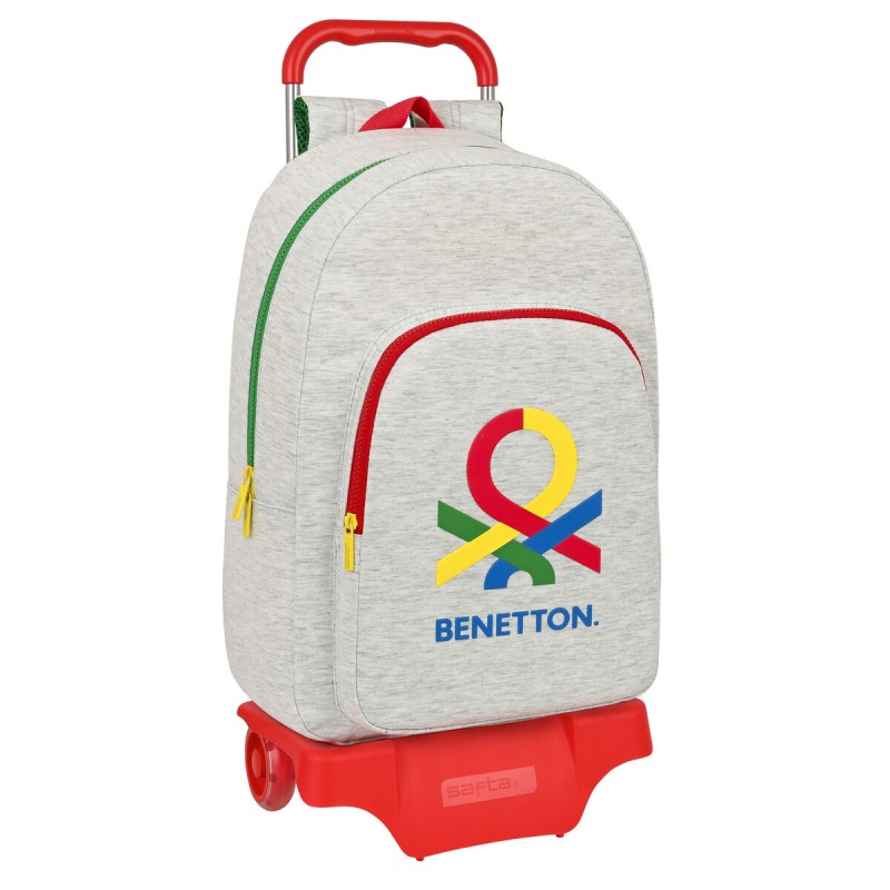 Cartable à roulettes Benetton Pop Gris (30 x 46 x 14 cm)