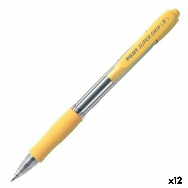 Crayon Pilot Supergrip Jaune 0,4 mm (12 Unités)