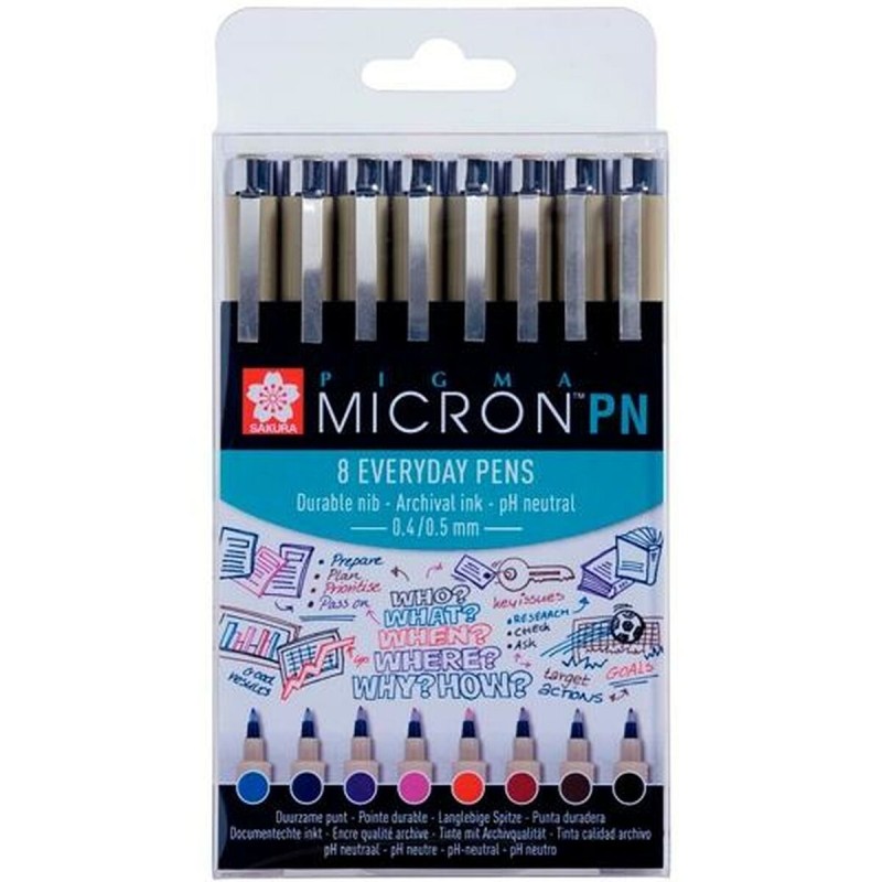 Ensemble de Marqueurs Talens Sakura Pigma Micron PN 8 Pièces