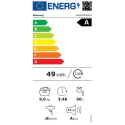 Machine à laver Samsung WW90TA049TH/EC Blanc 9 kg 1400 rpm