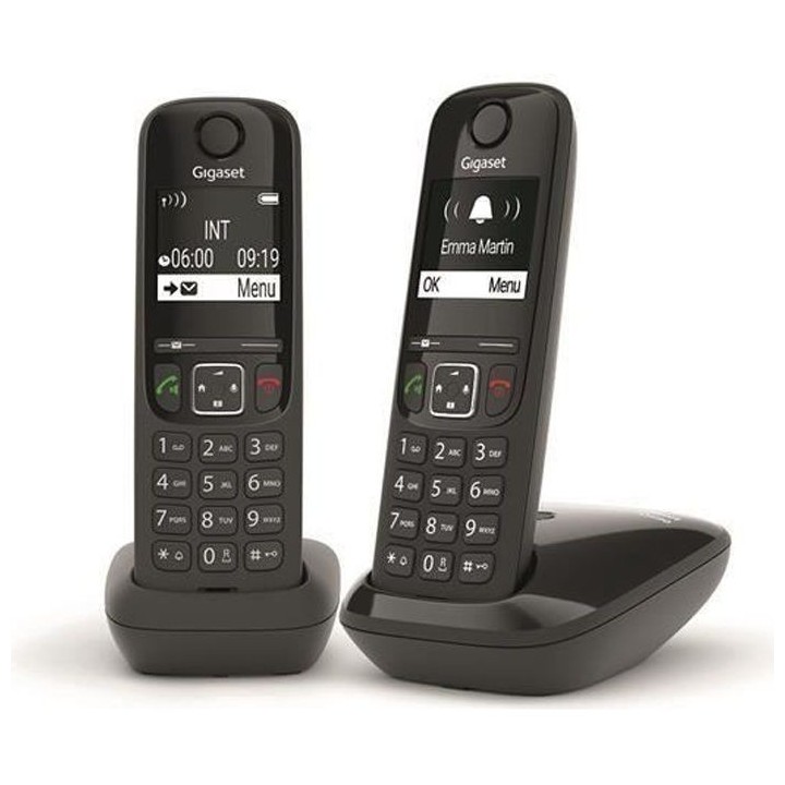 GIGASET Téléphone Fixe AS690 Duo Noir
