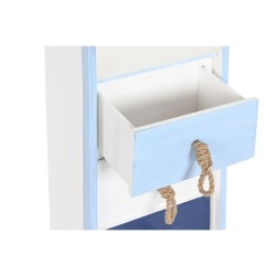 Étagère DKD Home Decor Blanc Bleu ciel Blue marine Corde Bois MDF 26,5 x 18 x 121 cm (1)