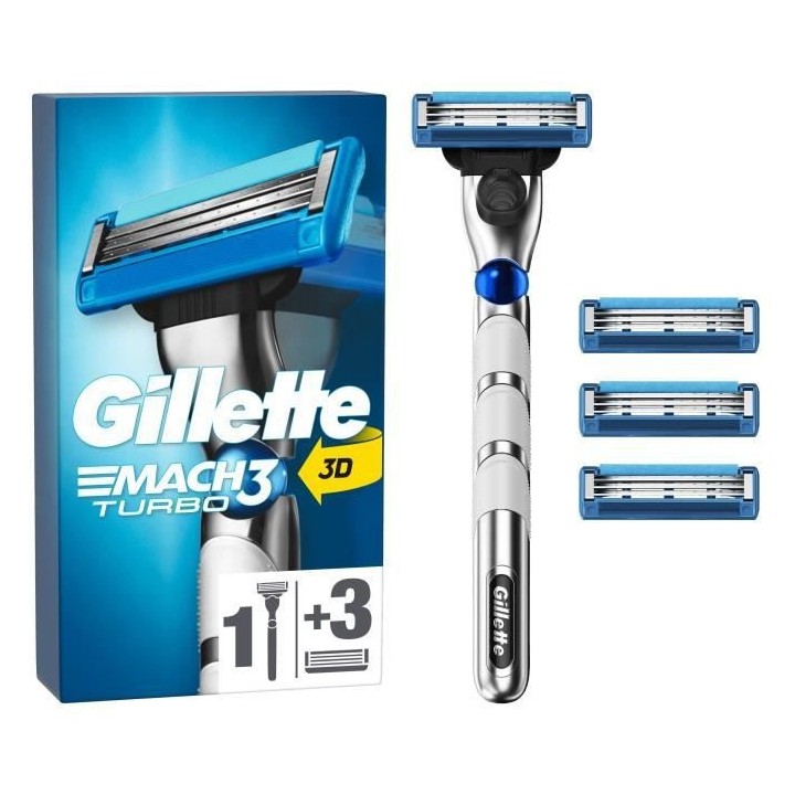 GILLETTE Rasoir Mach3 Turbo - 4 lames