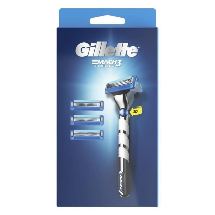 GILLETTE Rasoir Mach3 Turbo - 4 lames