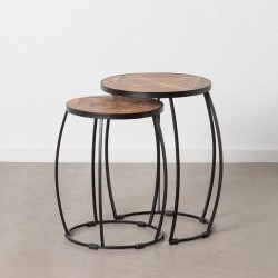 Table d'appoint 48 x 48 x 67 cm Naturel Noir