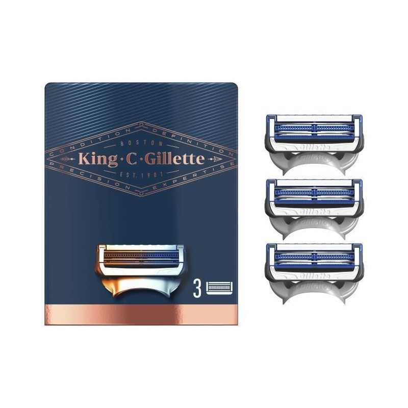 KING C. GILLETTE Lames de rasoir Cou x3