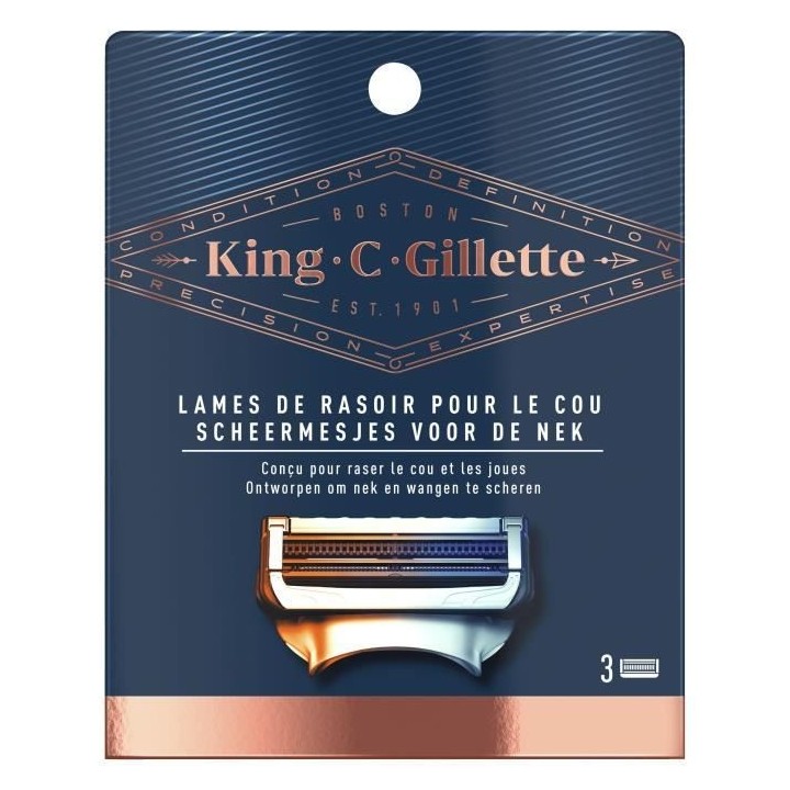 KING C. GILLETTE Lames de rasoir Cou x3
