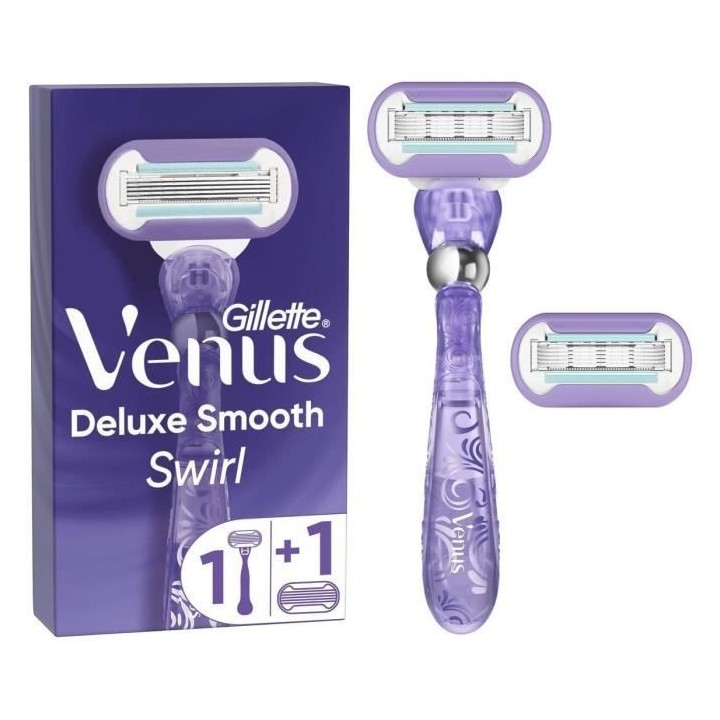 Gillette Venus - 1 Rasoir + 2 lames Deluxe Smooth Swirl Violet