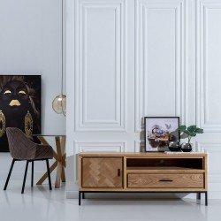 Meubles de télévision SPIKE 140 x 44,5 x 55 cm Naturel Métal Bois