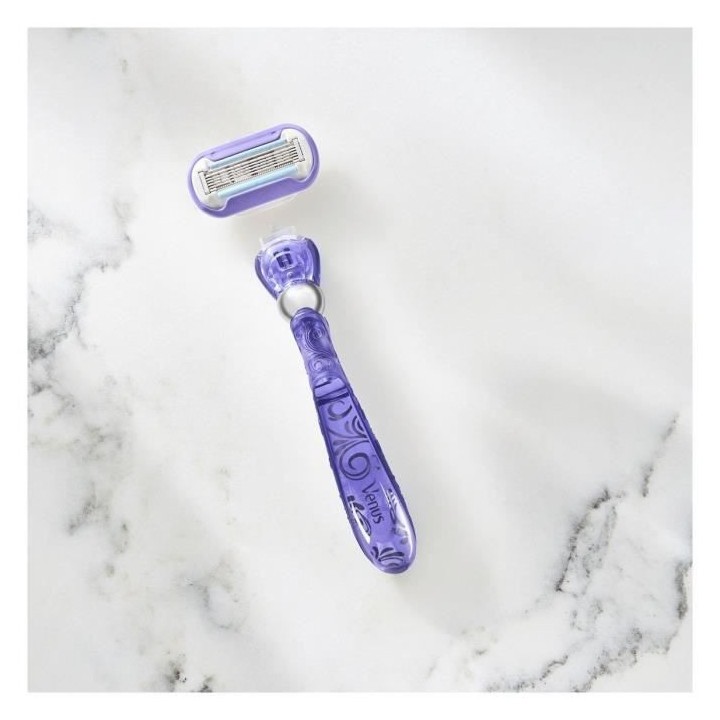 Gillette Venus - 1 Rasoir + 2 lames Deluxe Smooth Swirl Violet