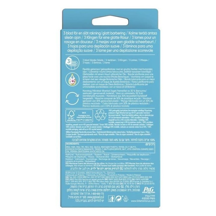 Gillette Venus Rasoir feminin Smooth - 2 lames