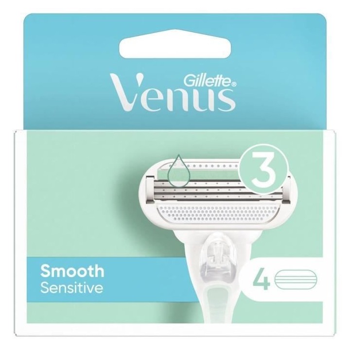 Gillette Venus - 4 lames de Rasoir Smooth Sensitive lames Vert