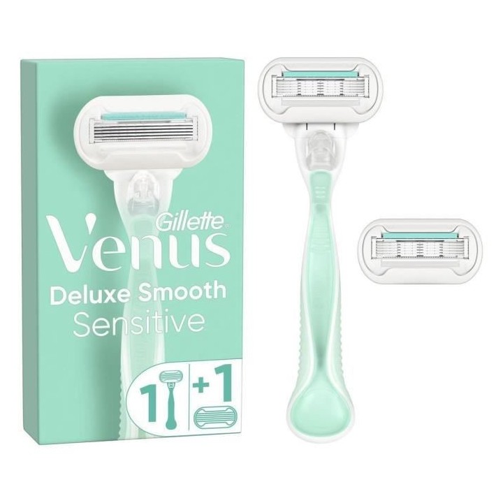 Gillette Venus - 1 Rasoir vert + 2 lames Deluxe Smooth Senstive