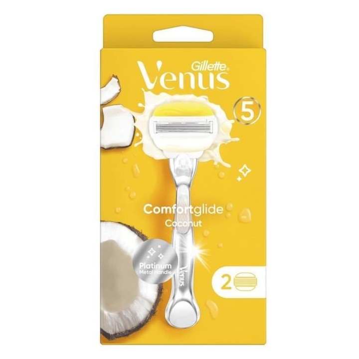 Gillette Venus - 1 Rasoir + 2 lames ComfortGlide Noix de Coco