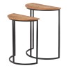 Table d'appoint 62,5 x 62,5 x 73 cm Noir Métal Marron DMF (2 Unités)