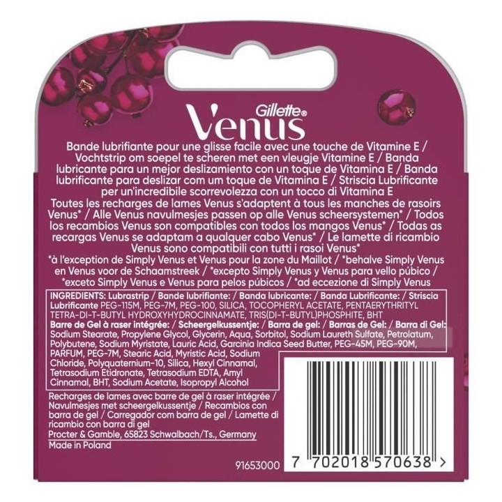 Gillette Venus Rasoir feminin ComfortGlide Sugarberry x3