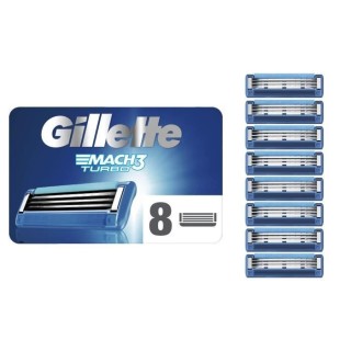 GILLETTE Lames de rasoir Mach3 Turbo x8