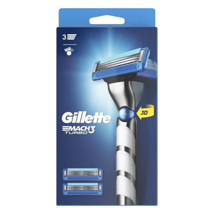 GILLETTE Rasoir Mach3 Turbo - 3 lames