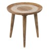 Table d'appoint 45 x 45 x 46 cm Naturel Blanc Bois de manguier